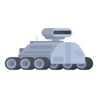 van een modern, scifi tank met Geavanceerd wapens, geïsoleerd Aan wit achtergrond vector