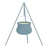 camping statief Koken pot geïsoleerd illustratie vector