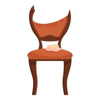 elegant houten stoel met kussen vector