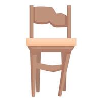 vlak ontwerp van een klassiek houten stoel met een modern simplistisch stijl vector