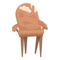 tekenfilm houten stoel met kussen illustratie vector