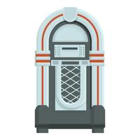 kleurrijk, vlak ontwerp illustratie van een klassiek retro jukebox vector