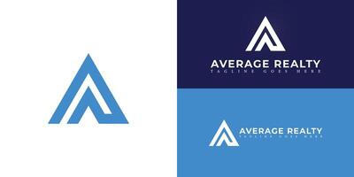 abstract eerste driehoek brief ar of ra logo in blauw kleur geïsoleerd Aan meerdere achtergrond kleuren. de logo is geschikt voor reclame echt landgoed investering firma logo ontwerp inspiratie Sjablonen. vector