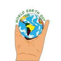 wereld aarde dag concept. groen energie, bijvoorbeeld, hernieuwbaar en duurzame bronnen. milieu zorg. handen van mensen omarmen een handgemaakt wereldbol. beschermen planeet vector