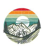 rijden uw berg fiets wielersport t overhemd ontwerp illustratie vector