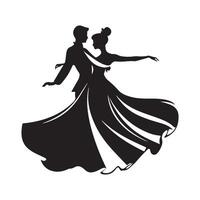 balzaal dansers silhouet beeld logo geïsoleerd Aan wit vector