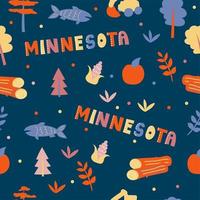 VS collectie. vectorillustratie van Minnesota thema. staat symbolen vector