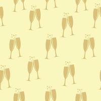 twee glazen champagne silhouet naadloze patroon achtergrond vectorillustratie vector