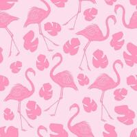 roze flamingo naadloze patroon achtergrond vector