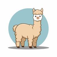 alpaca dier aan het liegen illustratie Aan een wit achtergrond vector