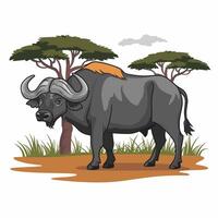 buffel in vlak stijl geïsoleerd Aan wit achtergrond vector