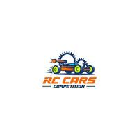 de geïllustreerd logo van rc auto's wedstrijd vector