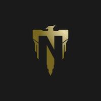 de 'nt of tn' tactisch logo met negatief ruimte een adelaar motief. vector