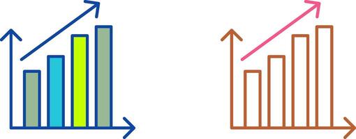 stijgende lijn statistieken icoon ontwerp vector