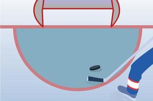ijshockeyspeler met stok en puck. vectorillustratie. vector