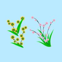 bloem en blad pictogram vectorillustratie voor patroon vector