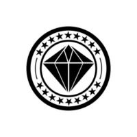 diamanten logo met ster en cirkel eromheen is zwart vector
