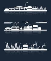 Industriële stad skyline banners vector