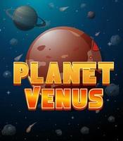 planeet Venus woord logo poster vector