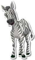 een zebra dieren cartoon sticker vector