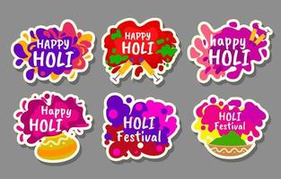 happy holi festival sticker vector