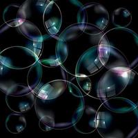 transparante bubbels op donkere achtergrond. vector illustratie