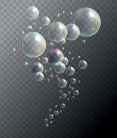 transparante bubbels op zwarte achtergrond vector