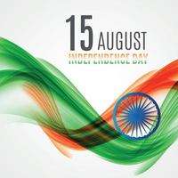 indische onafhankelijkheidsdag achtergrond met golven en ashoka wiel. vector