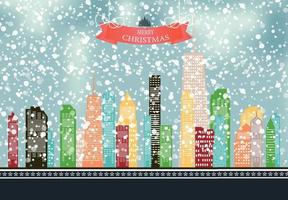 abstracte kerst en nieuwjaar met fantastische huizen achtergrond. vectorillustratie. vector