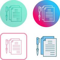 uniek documenten en pen icoon ontwerp vector