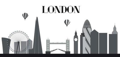 uk, silhouet Londen stad achtergrond. vectorillustratie. vector
