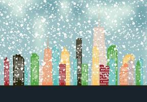 abstracte kerst en nieuwjaar met fantastische huizen achtergrond. vectorillustratie. vector