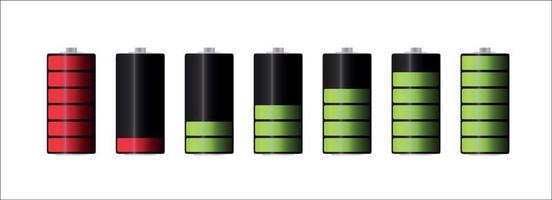 oplaadbare batterijen voor elektronische apparaten, elektrische auto. vectorillustratie. vector