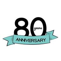 sjabloon logo 80 jaar verjaardag vectorillustratie vector