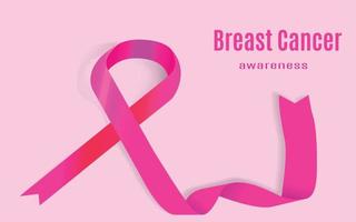 bewustzijn roze lint. het internationale symbool van de strijd tegen borstkanker. vectorillustratie. vector