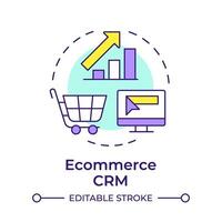 ecommerce crm multi kleur concept icoon. software hulpmiddel, verkoop voorspelling. bedrijf statistieken. ronde vorm lijn illustratie. abstract idee. grafisch ontwerp. gemakkelijk naar gebruik in infografisch, presentatie vector