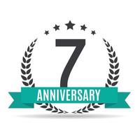 sjabloon logo 7 jaar verjaardag vectorillustratie vector