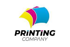 het drukken bedrijf logo met Pagina's of papieren vector