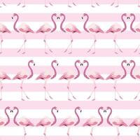 flamingo gestreept patroon achtergrond in licht roze vector