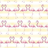 flamingo geel roze achtergrond met strepen vector