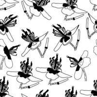 zwart wit schets stinkende gouwe bloem herhaling patroon vector