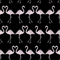 roze flamingo zwart patroon vector