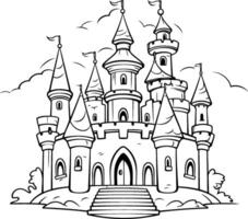 sprookje kasteel. sprookje kasteel. hand- getrokken illustratie vector