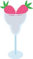 aardbei margarita in een glas zomer alcoholisch cocktail vlak illustratie vector