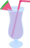 watermeloen zomer cocktail in een glas vlak illustratie vector