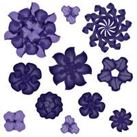 reeks van fantasie Purper bloemen. illustratie Aan wit achtergrond. vector