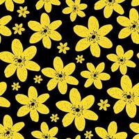abstracte natuurlijke naadloze patroonachtergrond met gele bloemen. vector illustratie