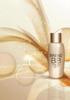 bb cream fles sjabloon voor advertenties of tijdschriftachtergrond. 3D-realistische vectorillustratie vector