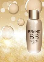 bb cream fles sjabloon voor advertenties of tijdschriftachtergrond. 3D-realistische vectorillustratie vector