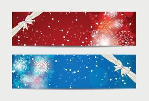 kerst sneeuwvlokken website banner en kaart achtergrond vectorillustratie vector